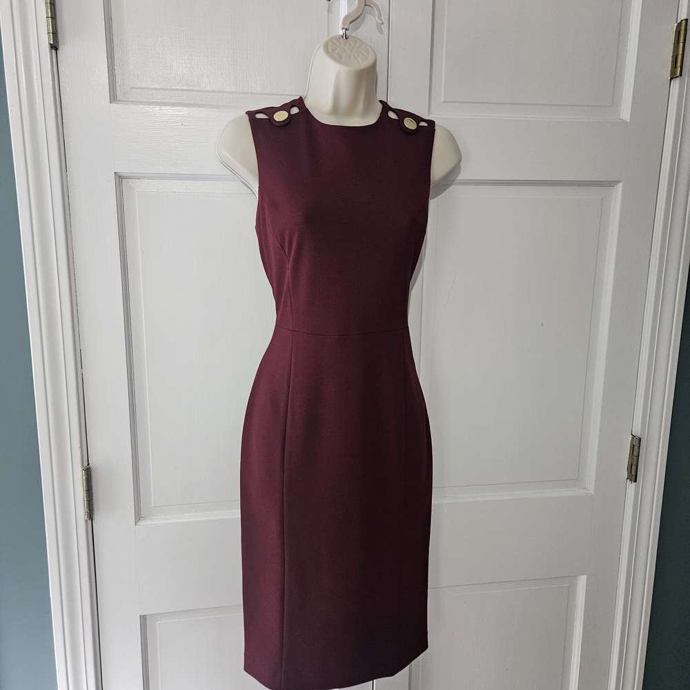 Calvin Klein Deep Burgundy Midi Dress